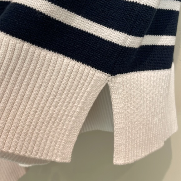 Banana Republic Navy White Stripe Crew Neck Sweater s M - Picture 4 of 5